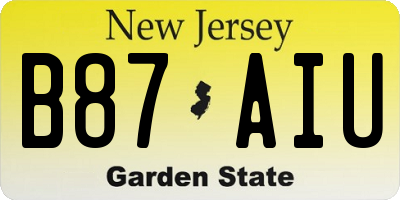 NJ license plate B87AIU
