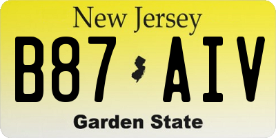 NJ license plate B87AIV