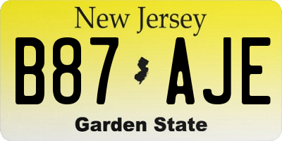 NJ license plate B87AJE
