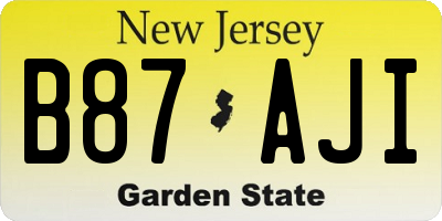 NJ license plate B87AJI