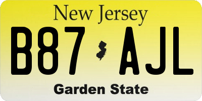 NJ license plate B87AJL