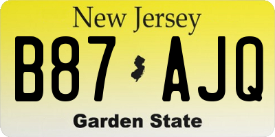 NJ license plate B87AJQ