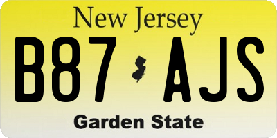 NJ license plate B87AJS