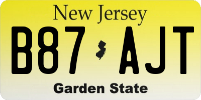 NJ license plate B87AJT