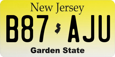 NJ license plate B87AJU
