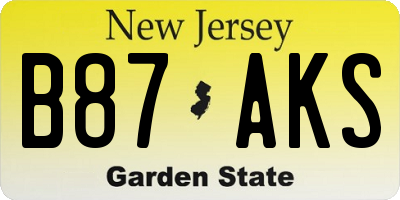 NJ license plate B87AKS