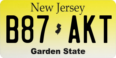 NJ license plate B87AKT