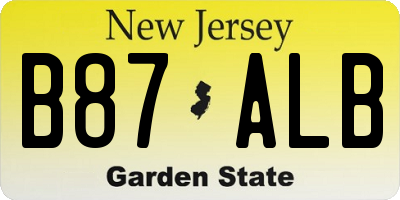 NJ license plate B87ALB