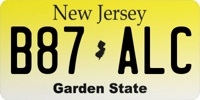 NJ license plate B87ALC