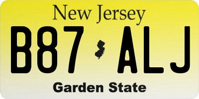 NJ license plate B87ALJ