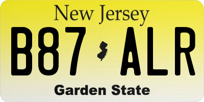 NJ license plate B87ALR