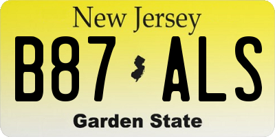 NJ license plate B87ALS