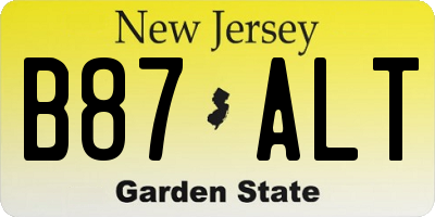 NJ license plate B87ALT
