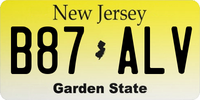 NJ license plate B87ALV