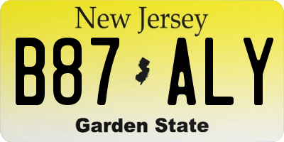 NJ license plate B87ALY