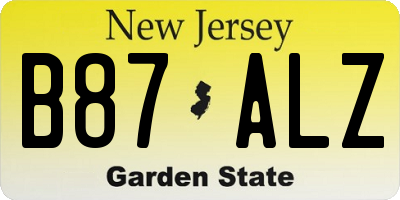 NJ license plate B87ALZ