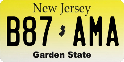 NJ license plate B87AMA