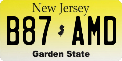 NJ license plate B87AMD