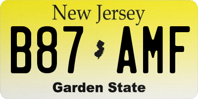 NJ license plate B87AMF