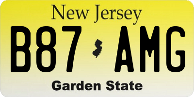 NJ license plate B87AMG