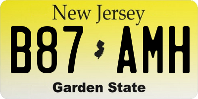 NJ license plate B87AMH