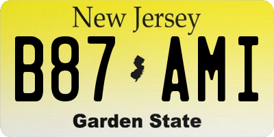 NJ license plate B87AMI