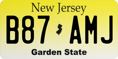 NJ license plate B87AMJ