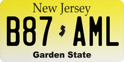 NJ license plate B87AML
