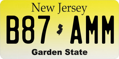 NJ license plate B87AMM