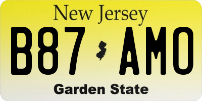 NJ license plate B87AMO