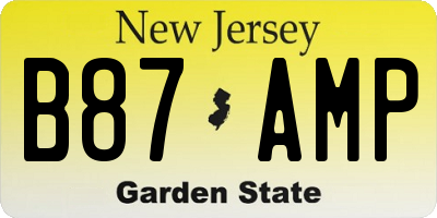 NJ license plate B87AMP