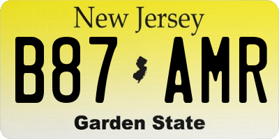 NJ license plate B87AMR