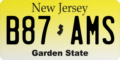 NJ license plate B87AMS