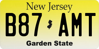 NJ license plate B87AMT