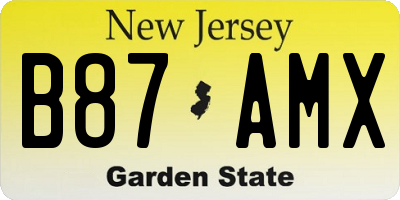 NJ license plate B87AMX