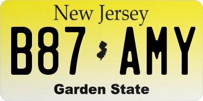 NJ license plate B87AMY