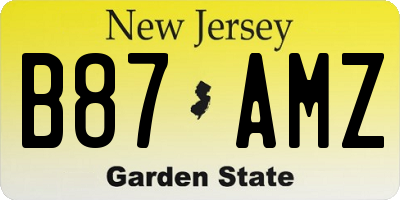 NJ license plate B87AMZ