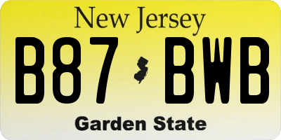 NJ license plate B87BWB