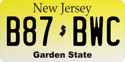 NJ license plate B87BWC