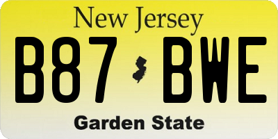 NJ license plate B87BWE