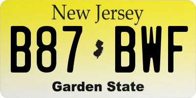 NJ license plate B87BWF