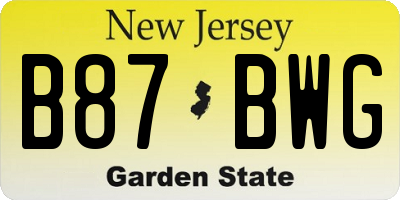 NJ license plate B87BWG