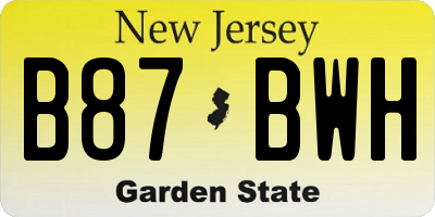 NJ license plate B87BWH