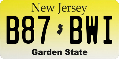 NJ license plate B87BWI