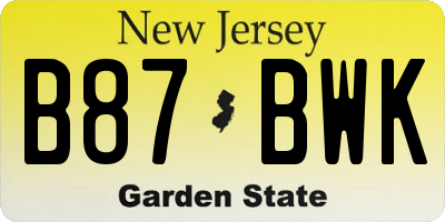 NJ license plate B87BWK