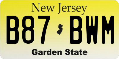 NJ license plate B87BWM
