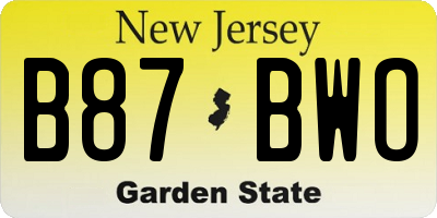 NJ license plate B87BWO