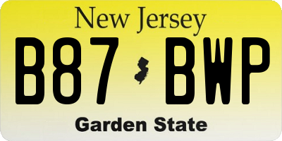 NJ license plate B87BWP