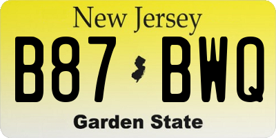 NJ license plate B87BWQ