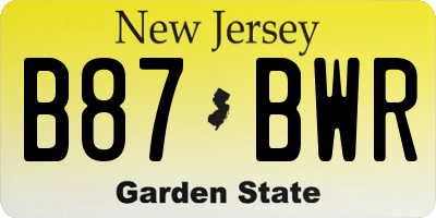 NJ license plate B87BWR